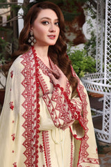 ANEELAS LAWN LUXURY 3PC UNSTITICH FULLY EMBROIDERED