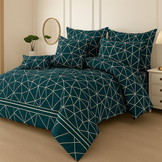 GEOMATRIYA KING COMFORTER SET – 7 PCS #NCS182