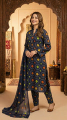 RIWAQ - 3PCS UNSTITCHED PREMIUM LAWN SUIT #RWQ045