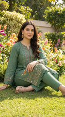 BUYEX - 2PCS EMBROIDERED UNSTITCHED LAWN SUIT #RWQ016