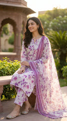 RIWAQ - 3PCS UNSTITCHED PREMIUM LAWN SUIT #RWQ032
