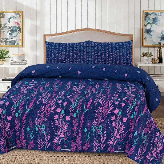 ROYAL BLUE KING BED SHEET SET - NBD144