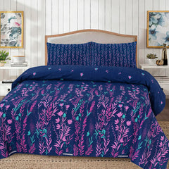 ROYAL BLUE KING BED SHEET SET - NBD144