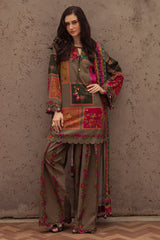 RIWAQ - 3PCS UNSTITCHED PREMIUM LAWN SUIT #RWQ042