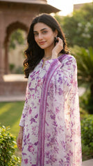 RIWAQ - 3PCS UNSTITCHED PREMIUM LAWN SUIT #RWQ032