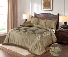 HEAVY PALACHI BED SHEET SET 5PCS (MARRY SILVER 4228)