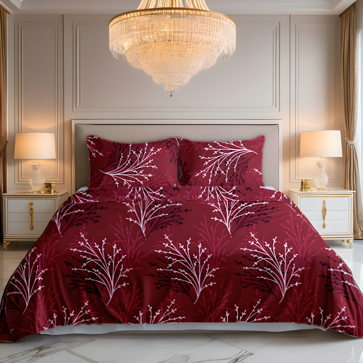 RED RECON KING BED SHEET SET - NBD170