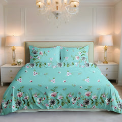 SKYBLUE KING BED SHEET SET NBD93