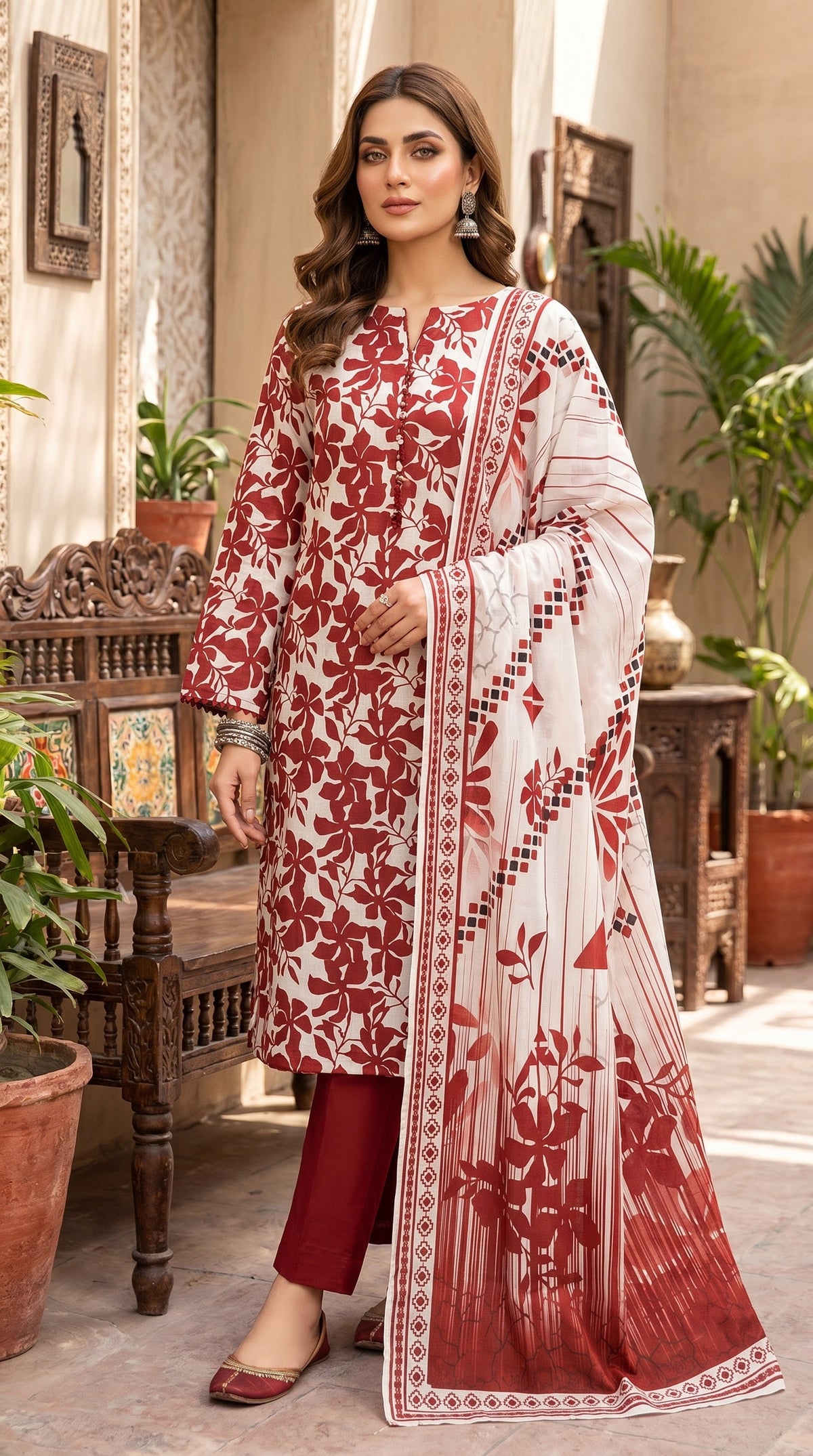 BUYEX - 3PCS UNSTITCHED PREMIUM LAWN SUIT #RWQ103