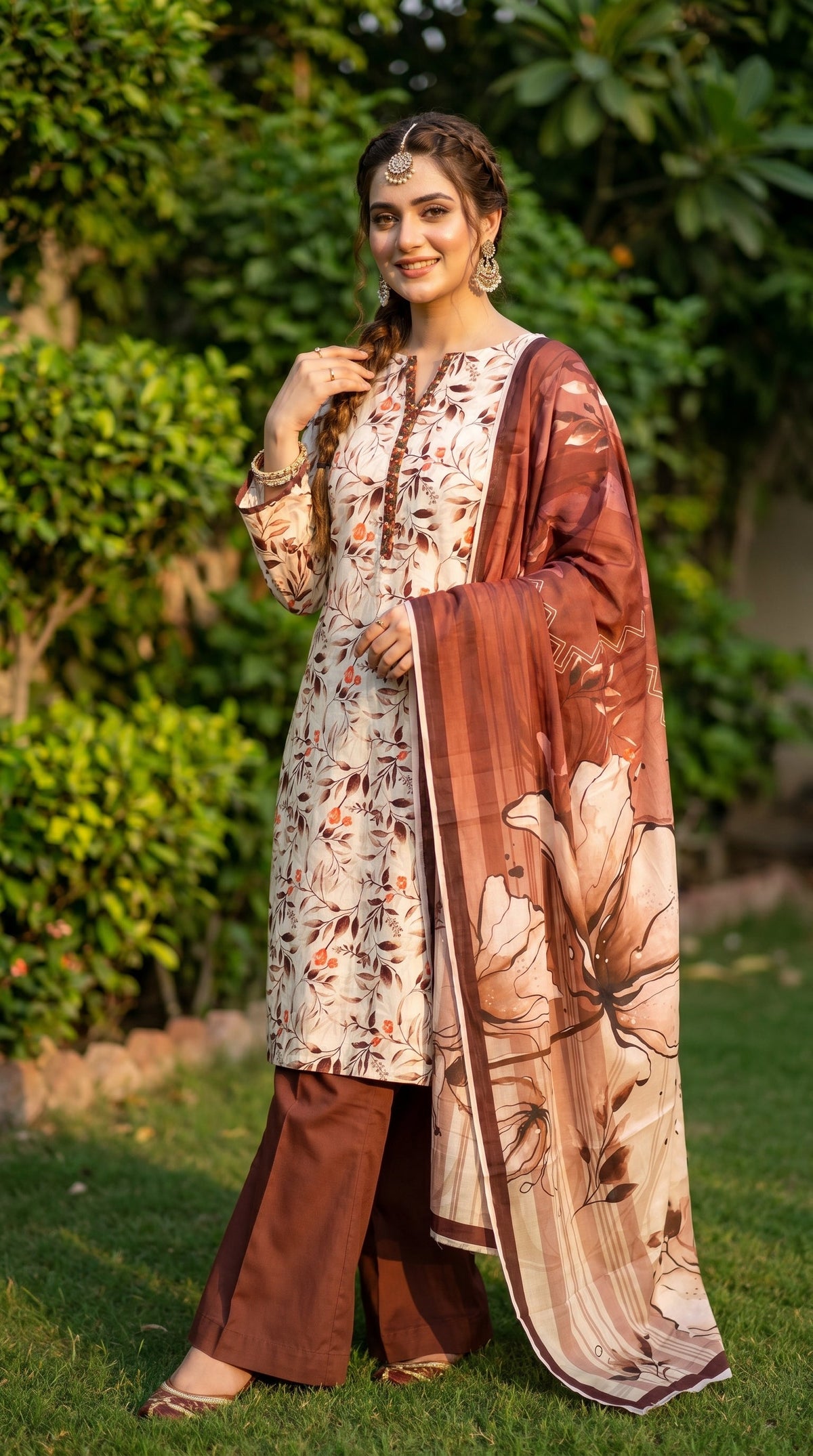 BUYEX - 3PCS UNSTITCHED PREMIUM LAWN SUIT #RWQ091