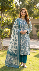 BUYEX - 3PCS UNSTITCHED PREMIUM LAWN SUIT #RWQ095