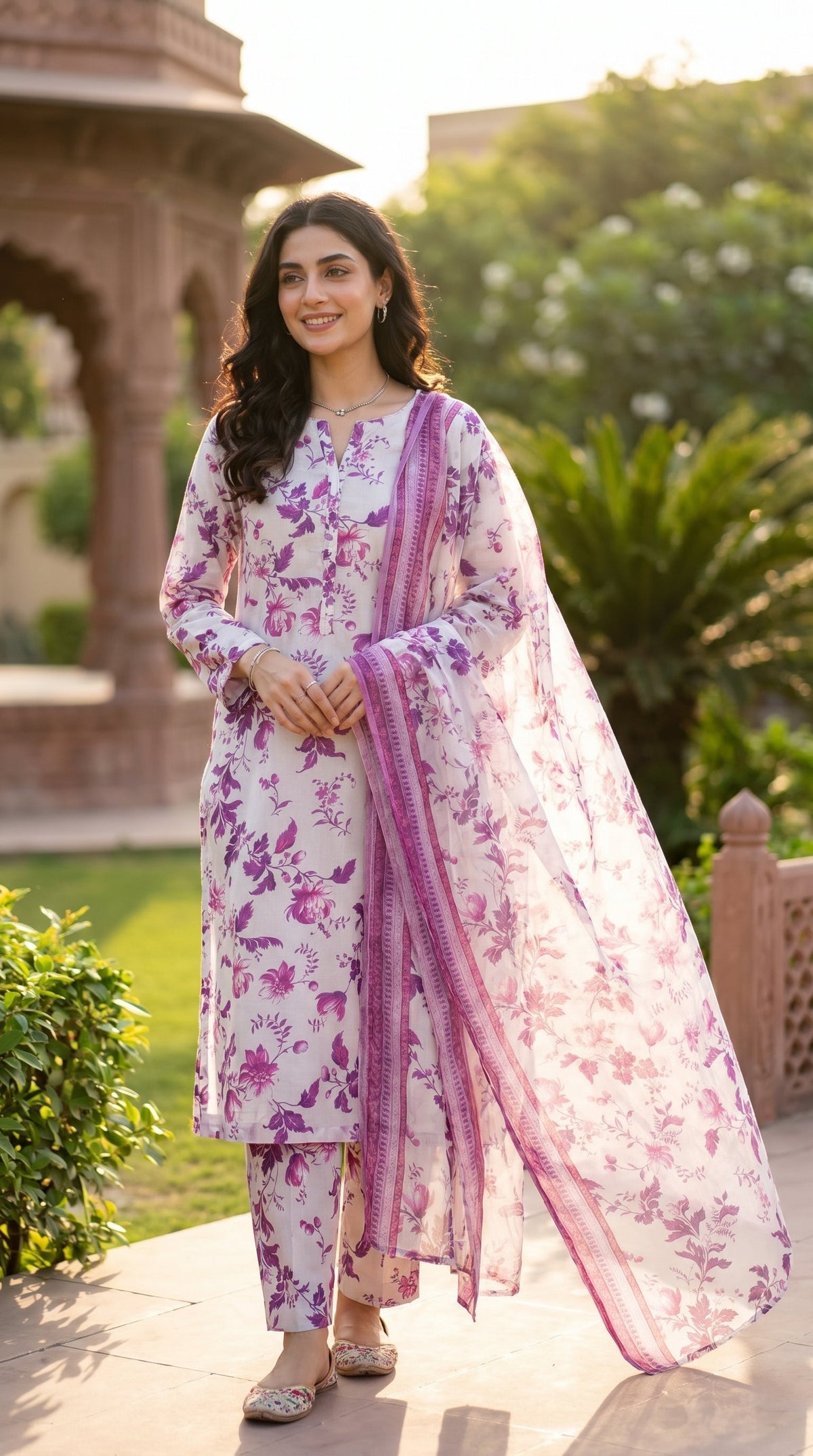 RIWAQ - 3PCS UNSTITCHED PREMIUM LAWN SUIT #RWQ032