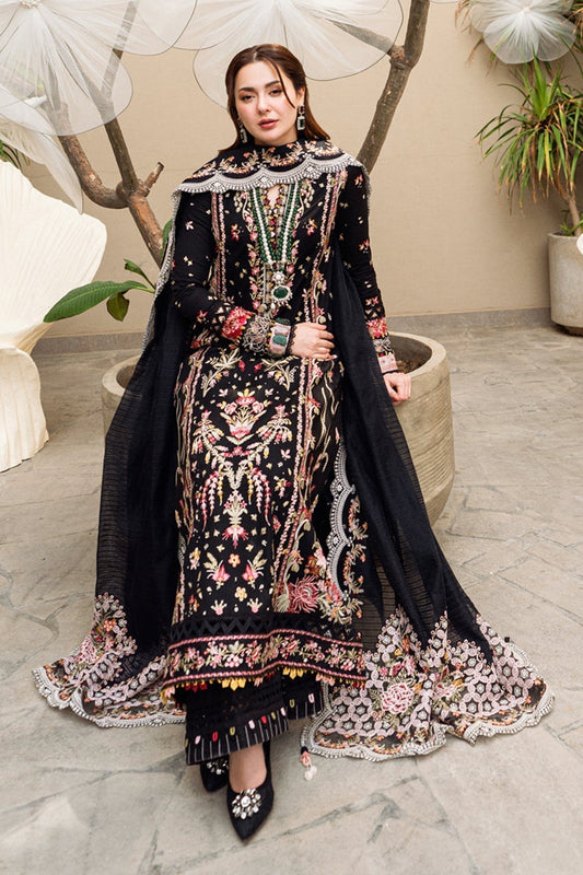 QALAMKAR 3PC LAWN UNSTITICHED EMBROIDERED 
Code:4003