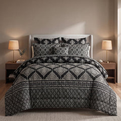 ICONIC BLACK COTTON COMFORTER SET – 7 PCS