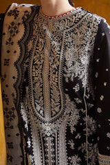 Hussain Rehar 3PC Embroidered Lawn Suit with Printed Cotton Slub Net Dupatta -7172