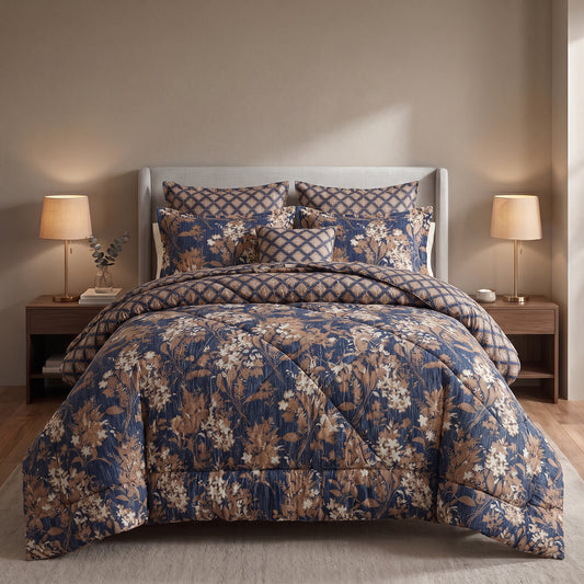 ICONIC BLUEON COTTON COMFORTER SET – 7 PCS