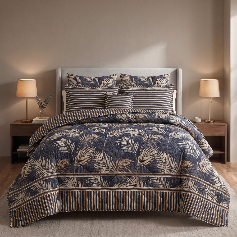 ICONIC LEAF COTTON COMFORTER SET – 7 PCS