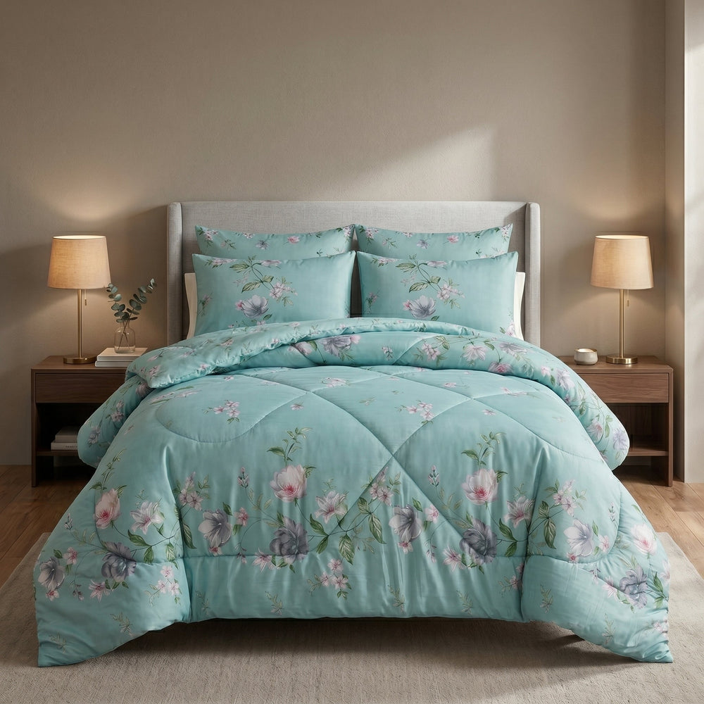 ICONIC SKYBLUE COTTON COMFORTER SET – 7 PCS
