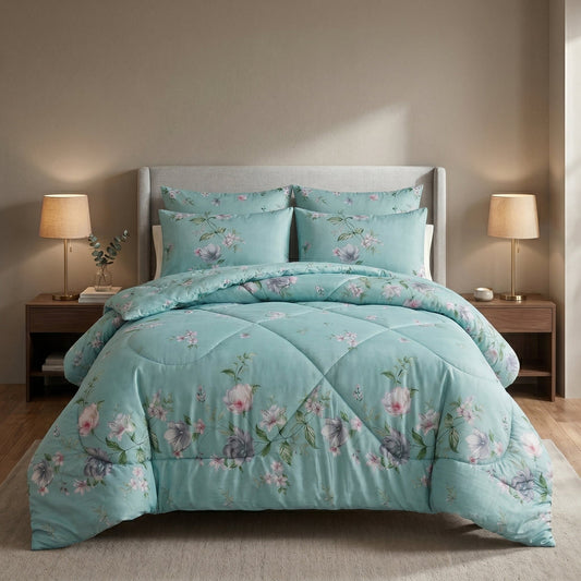 ICONIC SKYBLUE COTTON COMFORTER SET – 7 PCS