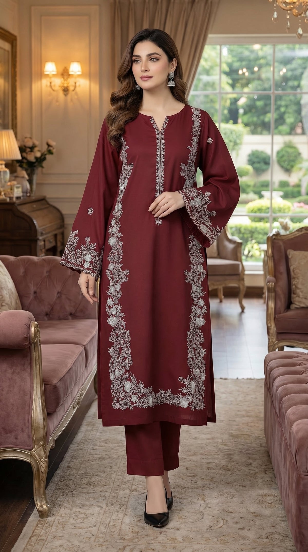 BUYEX - 2PCS EMBROIDERED UNSTITCHED LAWN SUIT #RWQ028