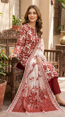 BUYEX - 3PCS UNSTITCHED PREMIUM LAWN SUIT #RWQ103