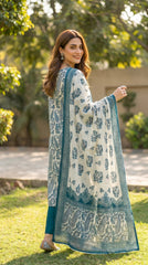 BUYEX - 3PCS UNSTITCHED PREMIUM LAWN SUIT #RWQ095