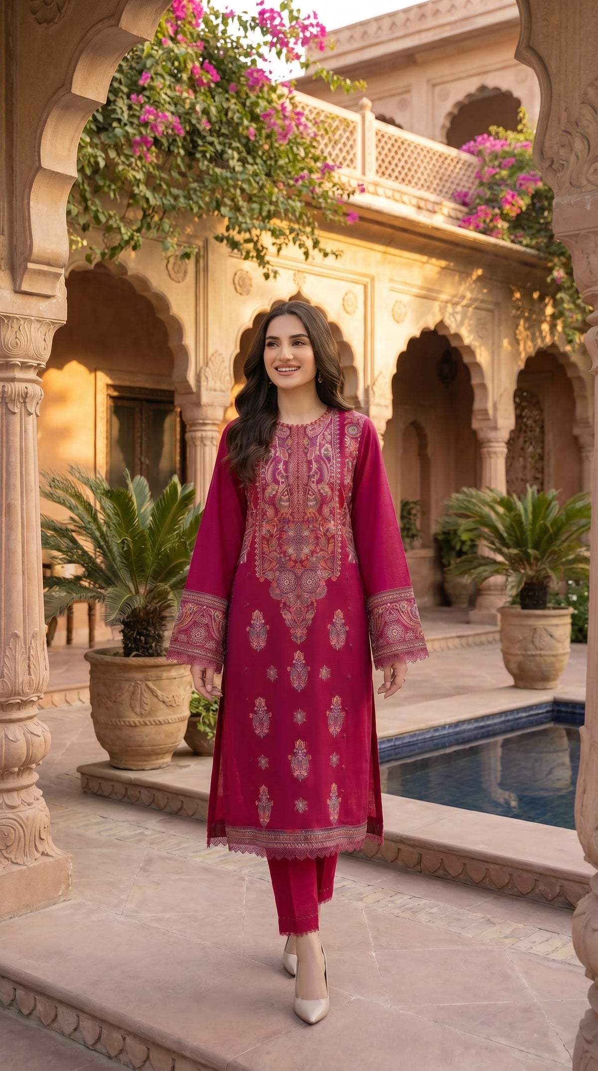 BUYEX - 2PCS EMBROIDERED UNSTITCHED LAWN SUIT #RWQ080