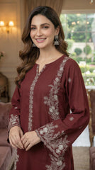 BUYEX - 2PCS EMBROIDERED UNSTITCHED LAWN SUIT #RWQ028