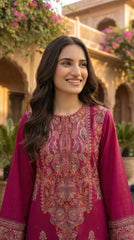 BUYEX - 2PCS EMBROIDERED UNSTITCHED LAWN SUIT #RWQ080