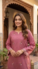 BUYEX - 2PCS EMBROIDERED UNSTITCHED LAWN SUIT #RWQ083