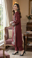BUYEX - 2PCS EMBROIDERED UNSTITCHED LAWN SUIT #RWQ028