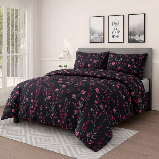 ROYAL BLACK KING BED SHEET SET - NBD195