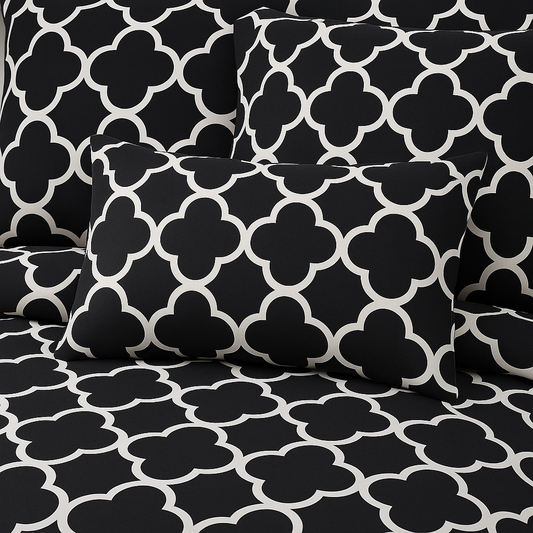 ZIGZAG BLACK SUMMER KING COMFORTER SET – 7 PCS #NCS164