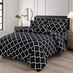 ZIGZAG BLACK SUMMER KING COMFORTER SET – 7 PCS #NCS164