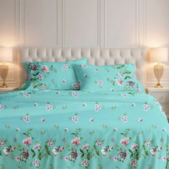 SKYBLUE KING BED SHEET SET NBD93