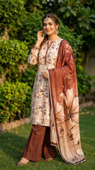 BUYEX - 3PCS UNSTITCHED PREMIUM LAWN SUIT #RWQ091