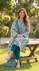 BUYEX - 3PCS UNSTITCHED PREMIUM LAWN SUIT #RWQ095
