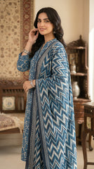 BUYEX - 3PCS UNSTITCHED PREMIUM LAWN SUIT #RWQ090